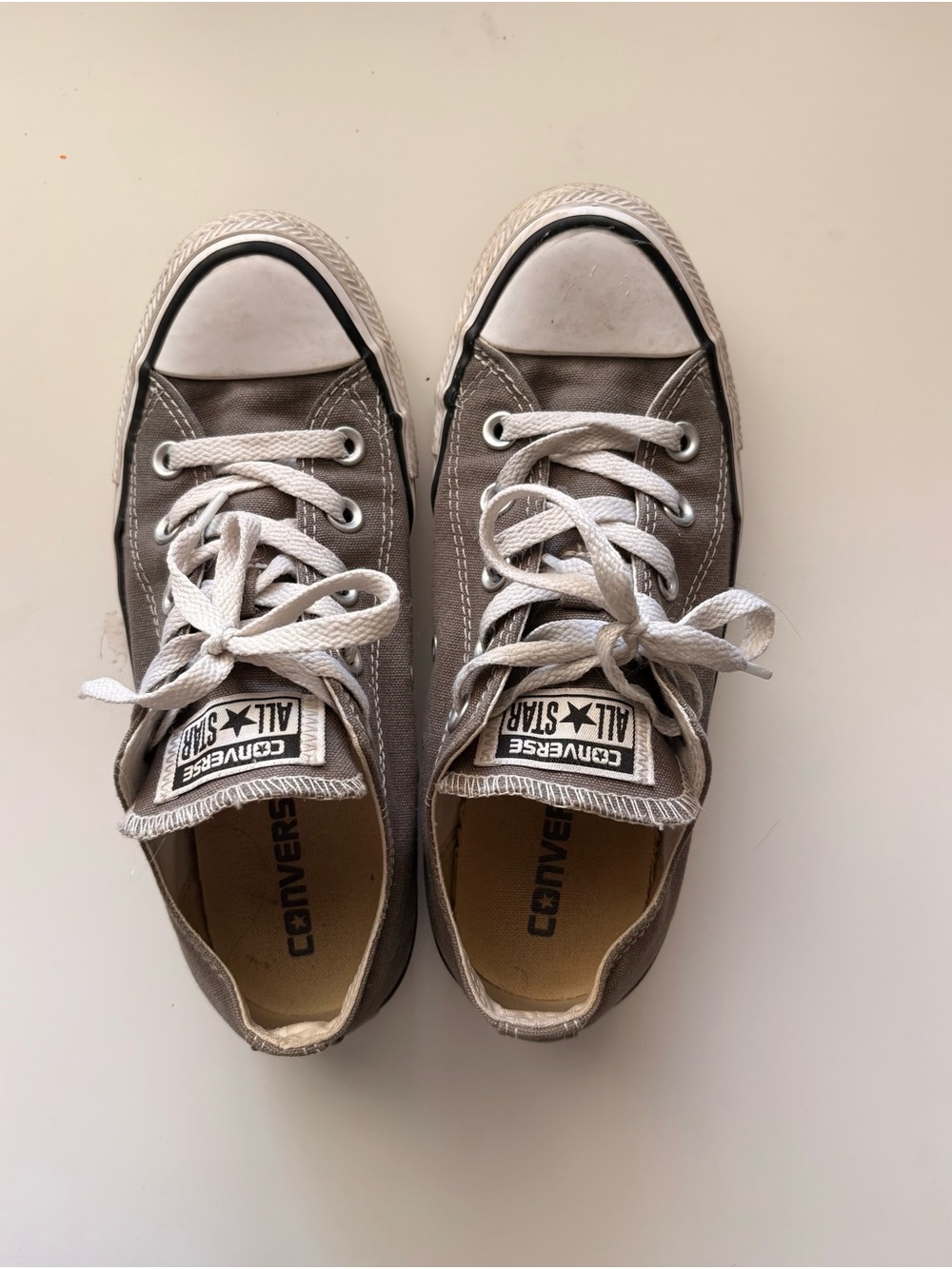 Converse Gray Low-Top Canvas Sneakers with White Toe